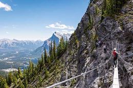 Scale a mountain, with zero mountaineering experience needed on the Banff, Mount Norquay’s Via Ferrata