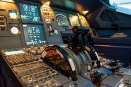Montreal Flight simulator cockpit, controls