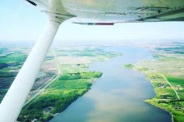views of Brandon Manitoba during introductory flying lesson