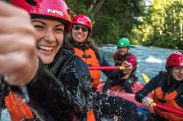 white water rafting whistler's green river with friends