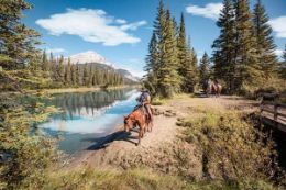 horseback ride along river Banff National Park