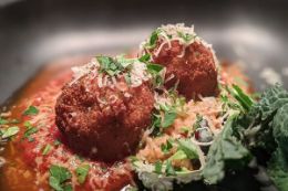 pasta meatballs on Victoria BC Modern Chinatown History & Food Tour