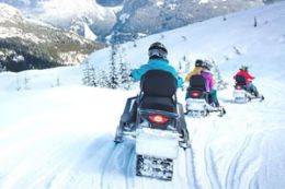 Whistler BC winter activity snowmobiling mountain trails