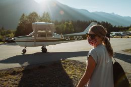 Scenic Flight Tour over Whistler backcountry with glaciers and mountains